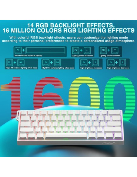 Clavier Gaming AULA WIN60 HE Blanc- Hall Effect 8000Hz & Rapid Trigger | Abidia Madagascar