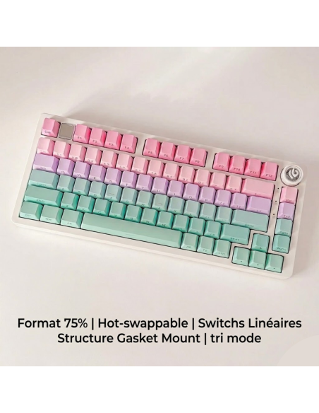 Clavier Aluminium LEOBOG Hi75 Tri-Mode - Gasket Mount 75% - Abidia Madagascar