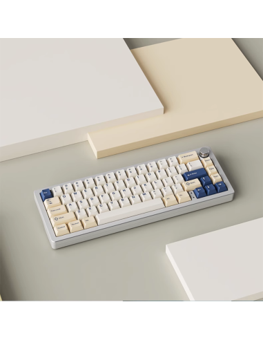 Clavier Alu XINMENG A66 Chocolat Blanc- Sans-fil Tri-Mode 65% - Abidia Madagascar