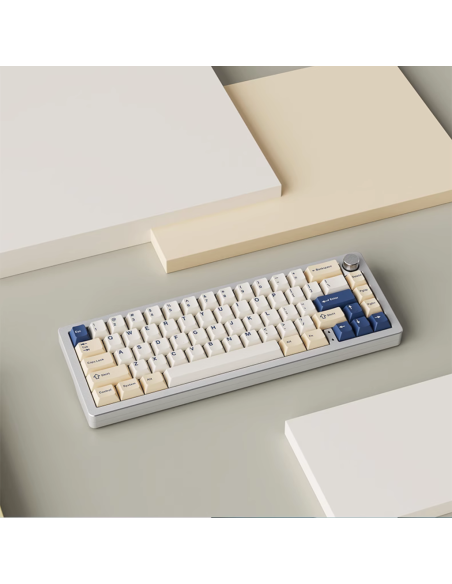 Clavier Alu XINMENG A66 Chocolat Blanc- Sans-fil Tri-Mode 65% - Abidia Madagascar