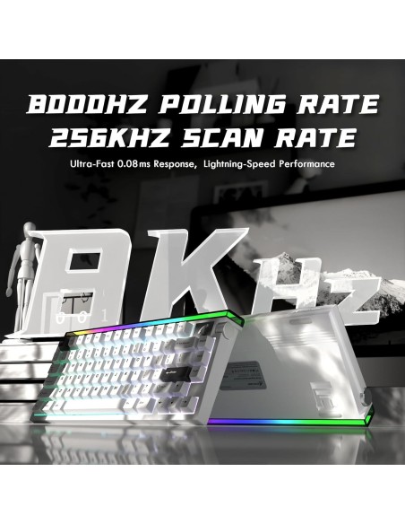 Clavier Magnétique Attack Shark R85HE blanc 8KHz Rapid Trigger | Abidia Madagascar