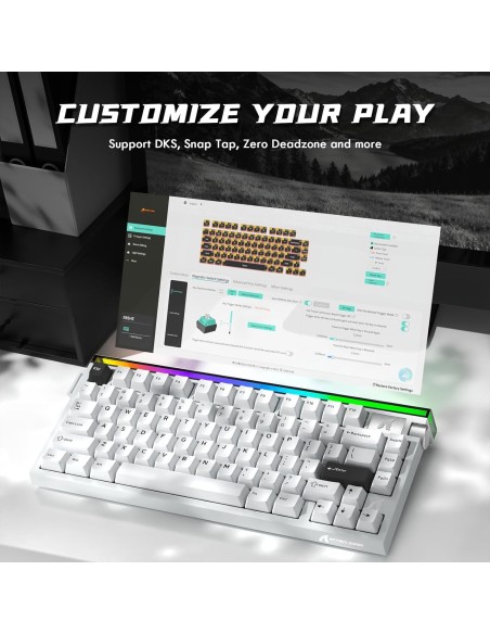 Clavier Magnétique Attack Shark R85HE blanc 8KHz Rapid Trigger | Abidia Madagascar