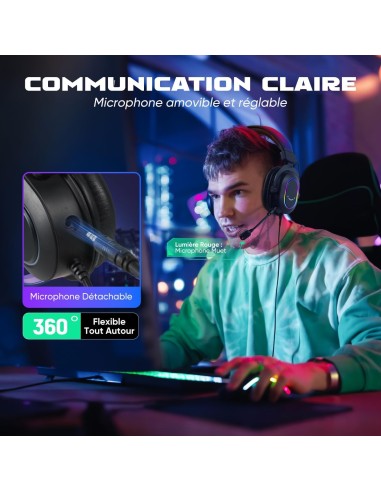 Casque Gaming Fifine H6 Noir- 7.1 Surround RGB | Abidia Madagascar
