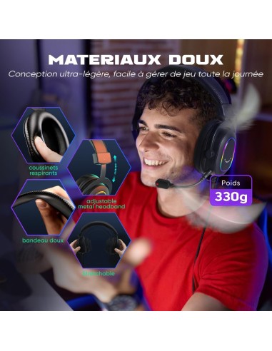 Casque Gaming Fifine H6 Noir- 7.1 Surround RGB | Abidia Madagascar