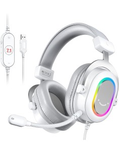 Casque Gaming Fifine H6 Blanc- 7.1 Surround RGB | Abidia Madagascar