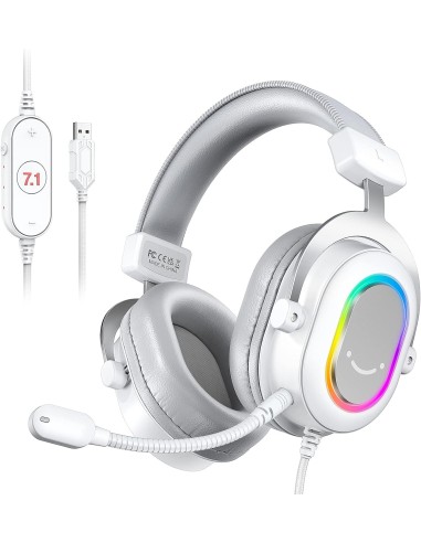 Casque Gaming Fifine H6 Blanc- 7.1 Surround RGB | Abidia Madagascar