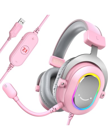 Casque Gaming Fifine H6 Rose- 7.1 Surround RGB | Abidia Madagascar