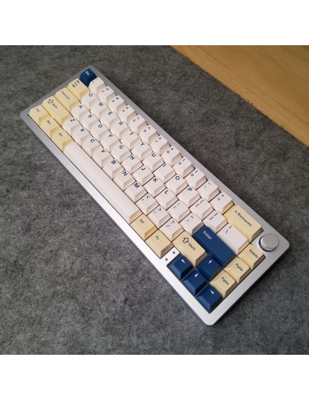 Clavier Alu XINMENG A66 Chocolat Blanc- Sans-fil Tri-Mode 65% - Abidia Madagascar
